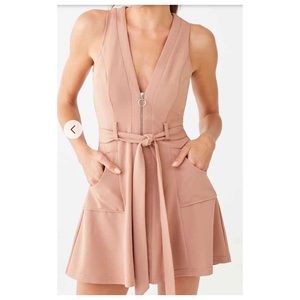 Privy Belted Zip-Front Sleeveless Dress